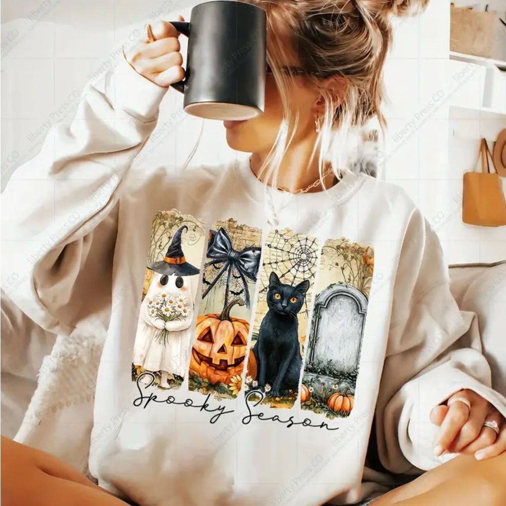 Spookey Season Women's Cream Halloween Sweater